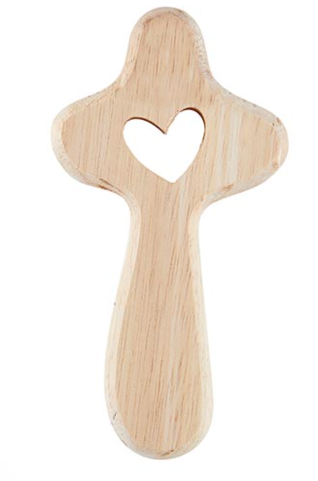 Cutout Handheld Cross/Heart