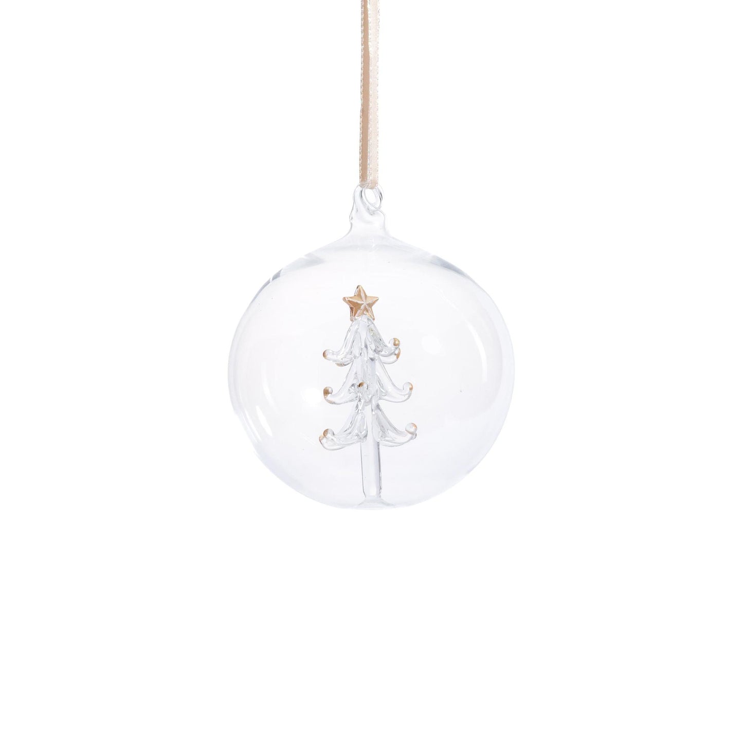 Clear Glass w/Tree Ornament