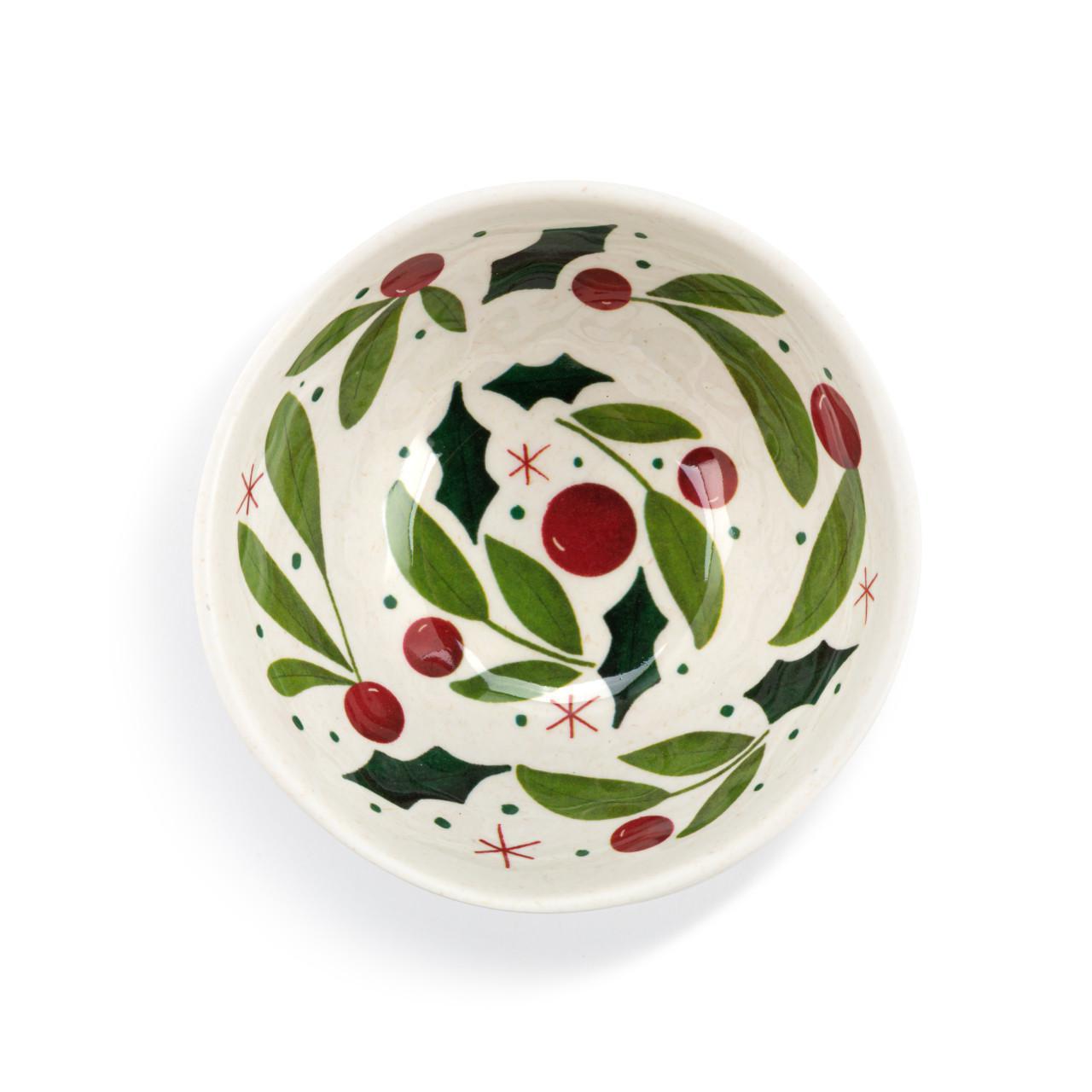 Holly Leaves Dip Bowl