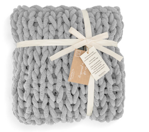 Chunky Knit Blanket/Taupe