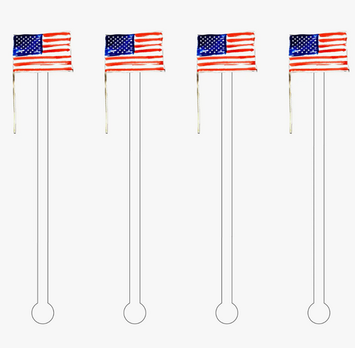 American Flag Acrylic Stir Sticks