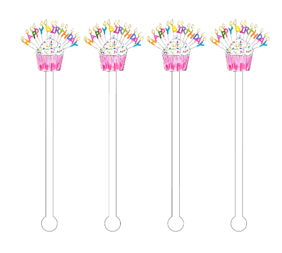 Birthday Sprinkles Acrylic Stir Sticks