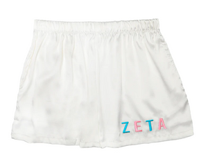 Zeta Tau Alpha Satin Shorts