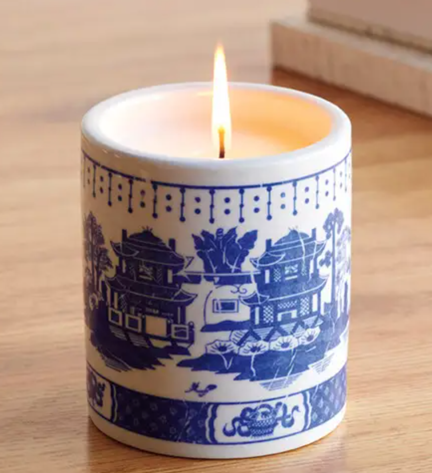 Blue Canton Vine Orange Blossom Candle