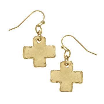 SS-Gold Cross Earrings