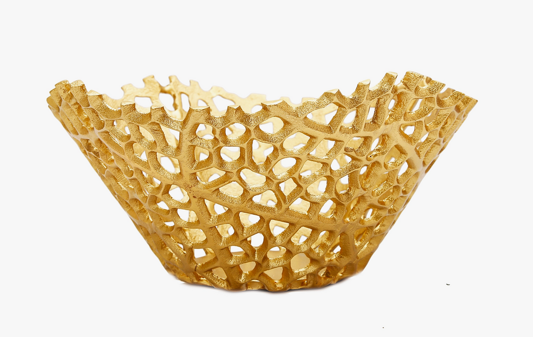 Gold Snack Bowl Lattice Design