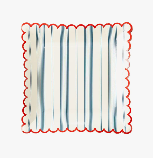 Striped Scalloped Plates
