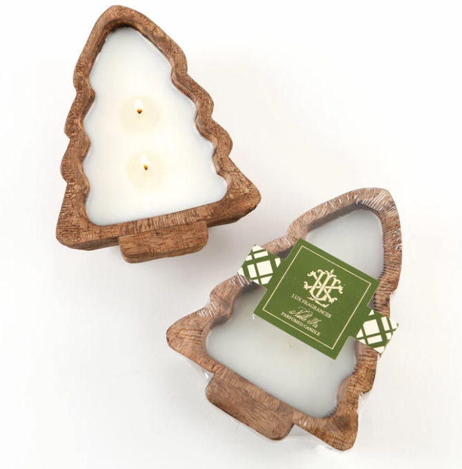 Noble Fir Candle Wooden Tree Bowl