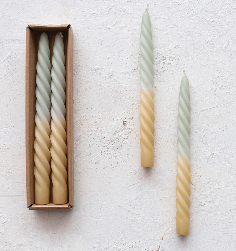 Mint Ombre Taper Candles