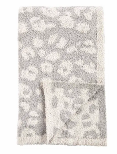 Gray Leopard Blanket