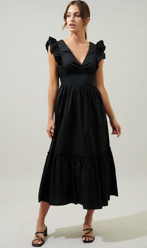 Avila Tie Back Dress/Black