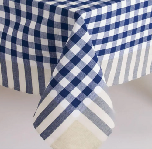 Navy Gingham Tablecloth - Bistro