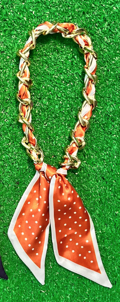 Scarf Chain Necklace/Burnt Orange