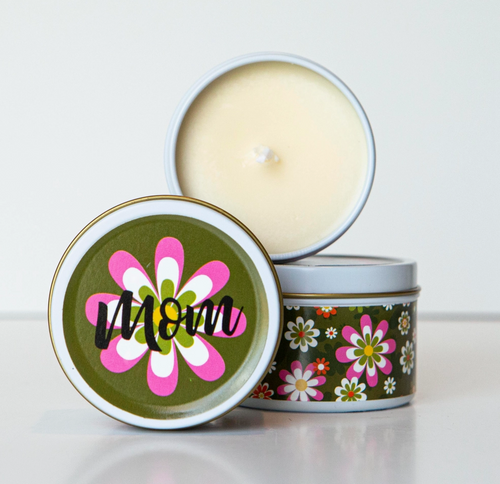 Mom Groovy Flower Bunch Candle