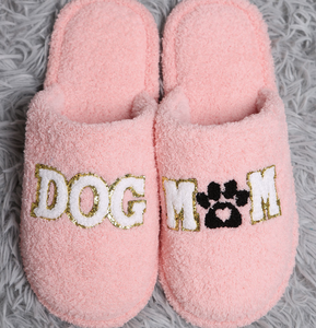 Sequin Dog Mom Slippers