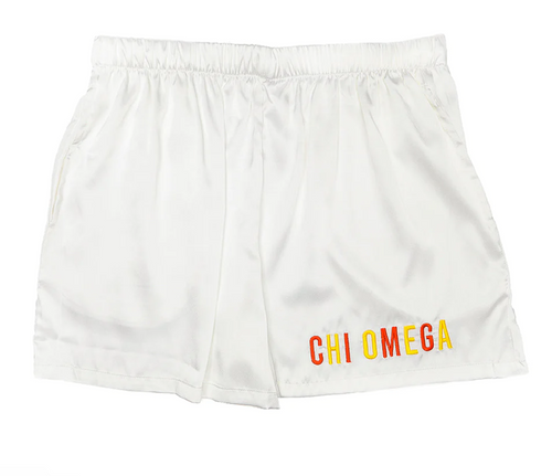 Chi Omega Satin Shorts