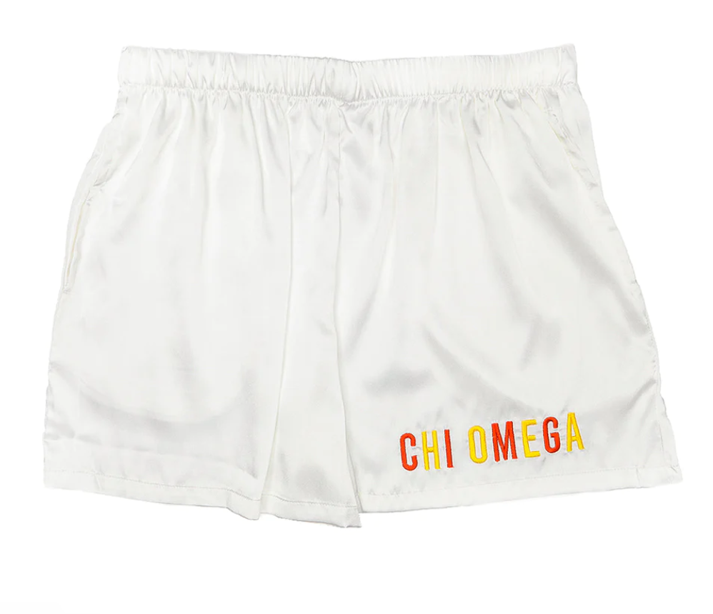 Chi Omega Satin Shorts