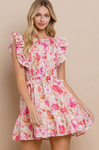 Floral Print Dress/Pink