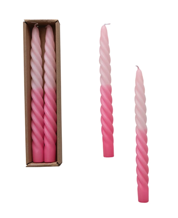 Pink Ombre Taper Candle