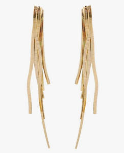 Skinny Gold Tassel Earrings