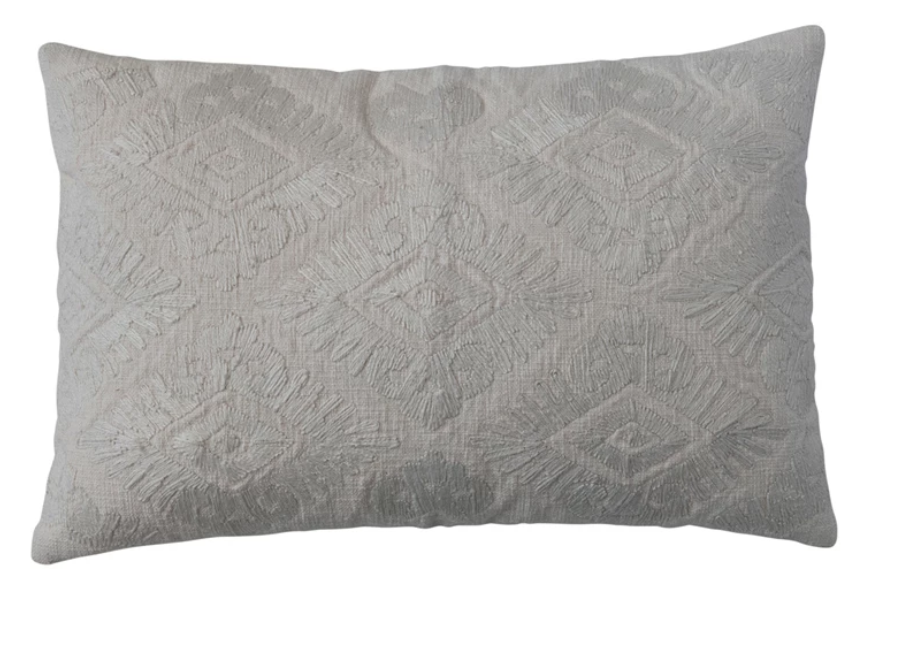 Linen/Cream Lumbar Pillow