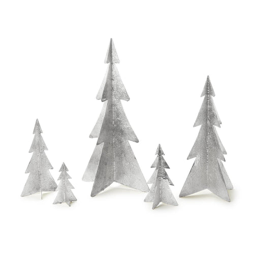 Set of 5 Silver Trees