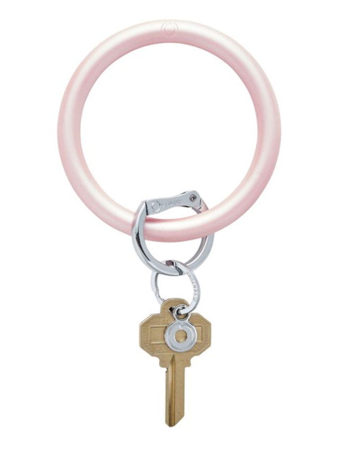 Silicone Key Ring-Rose Pearlized