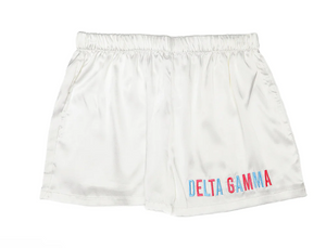 Delta Gamma Satin Shorts