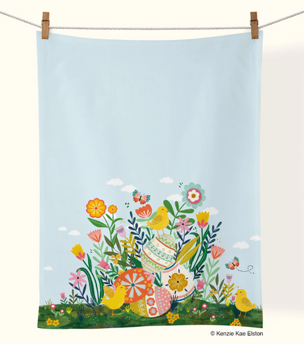 Easter Garden Tea Towel