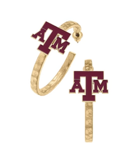 A&M Logo Hoop Gold Earrings