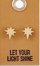 Load image into Gallery viewer, Leather Tag Star Earrings