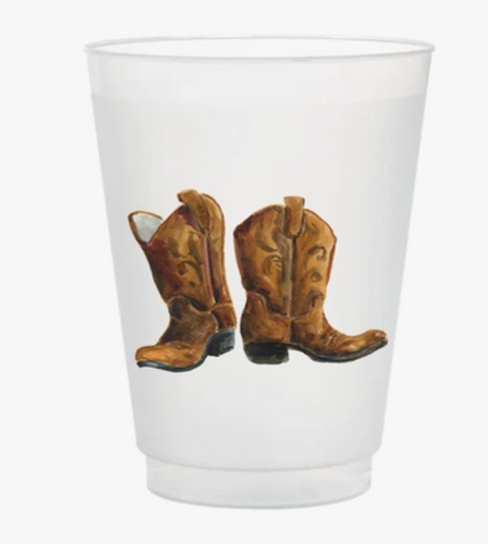 Cowboy Boots Frosted Cups