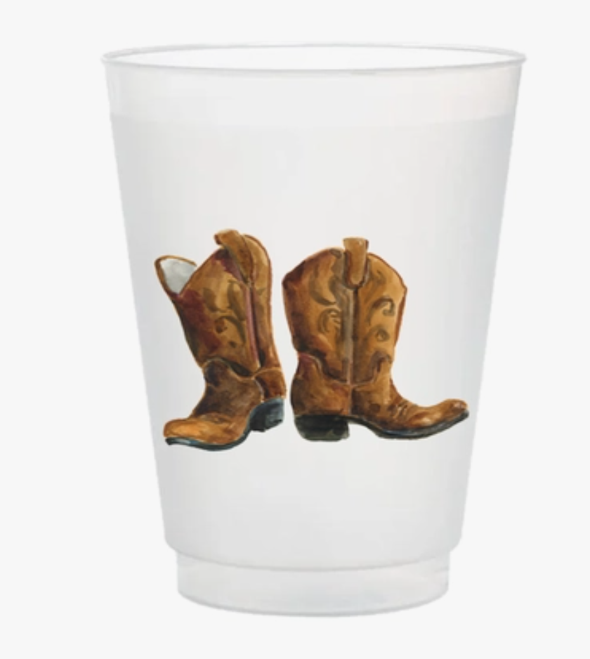Cowboy Boots Frosted Cups