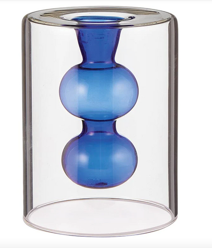 Cobalt Glass Candleholder