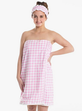 Load image into Gallery viewer, Seersucker Spa Wrap/Pink