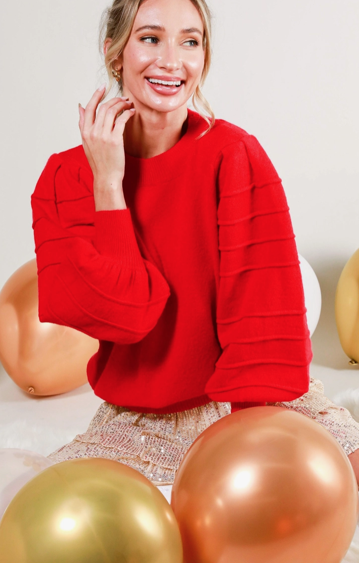 Red Puff Sweater