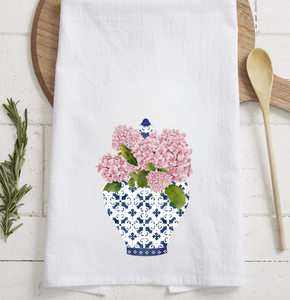 Ginger Jar Hydrangeas Tea Towel