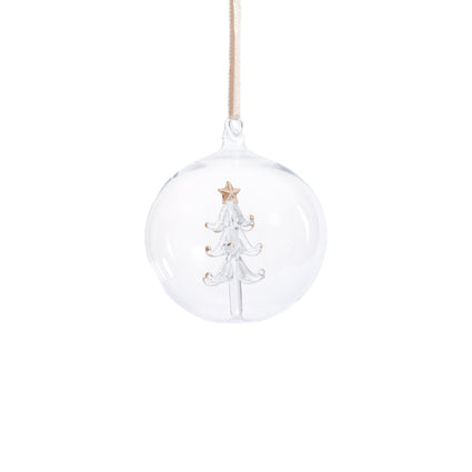 Clear Glass w/Tree Ornament