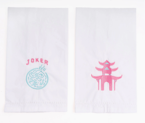 Mahjong Embroidered Bar Towel Set