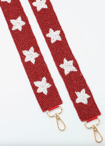Crimson Star Beaded Crossbody Strap
