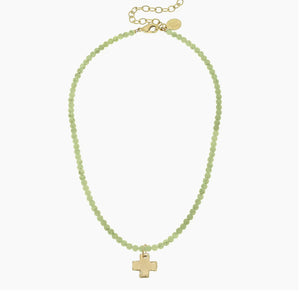 Light Green Alys Cross Necklace