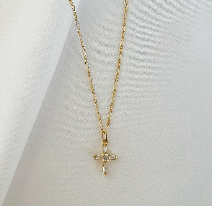 CZ Cross Gold Filled Necklace