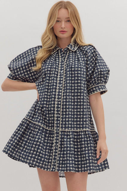 ENT-Navy White Dress