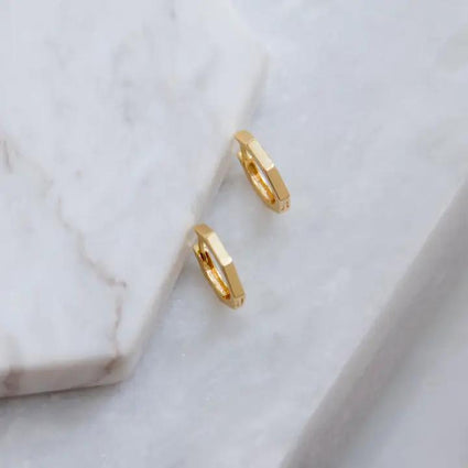 MB- Hexagon Huggie Hoops