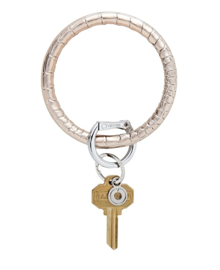 Leather O Key Ring-Champagne