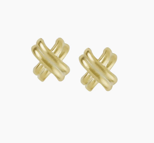 Gold Small X Earrings