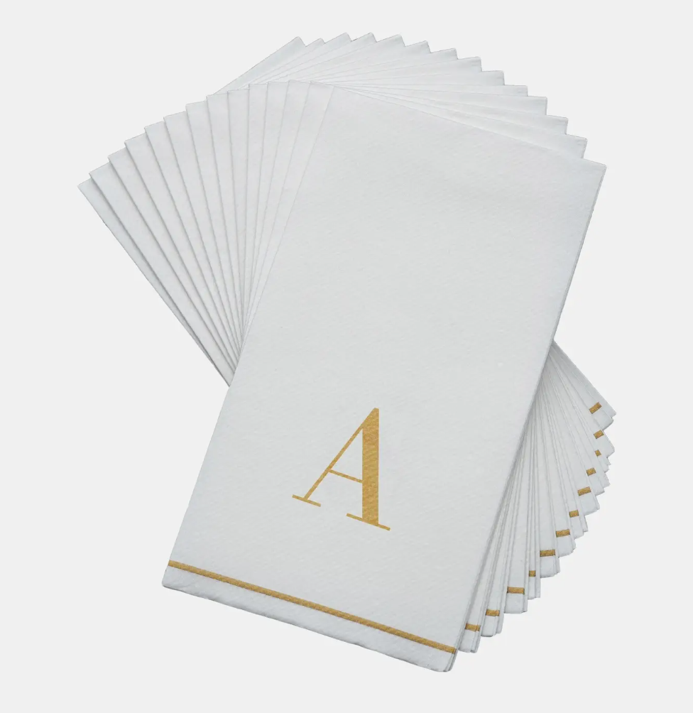 Gold White Guest Towel