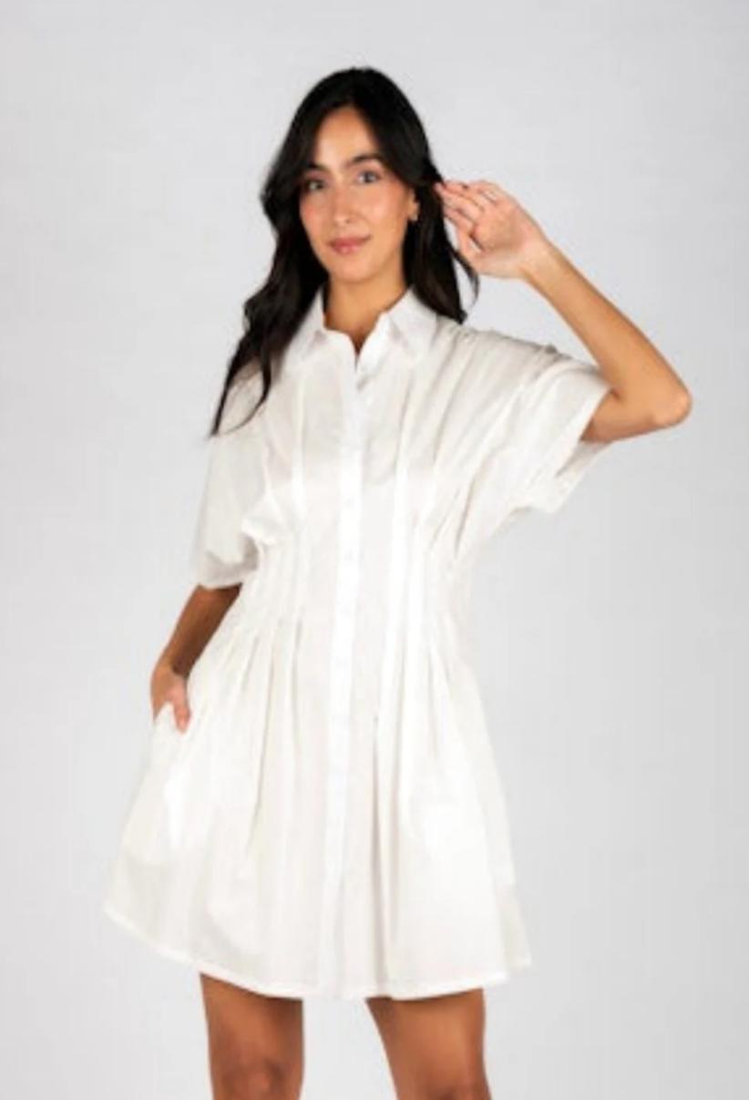 White Poplin Mini Dress