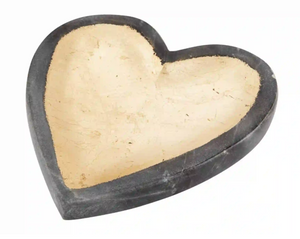 Gray Marble Foil Heart Tray