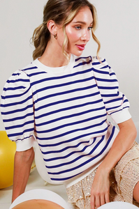 Striped Sweater/Navy